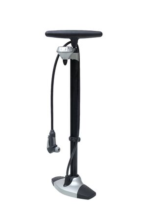 Air pump for bicycle isolated on white backgroundの写真素材