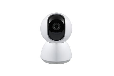 CCTV security camera isolated on white backgroundの写真素材