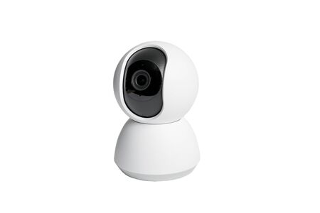 CCTV security camera isolated on white backgroundの写真素材