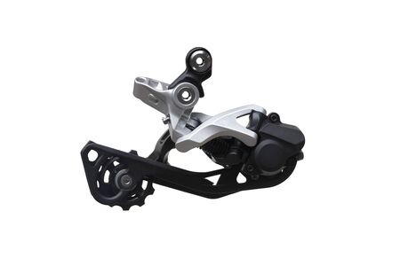 Bicycle rear derailleur for mountain bike isolatedの写真素材