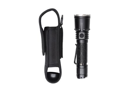 A flashlight with a holster isolated on white background                              の写真素材