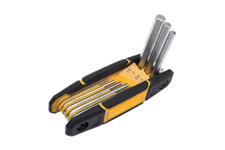 Foldable hex key set isolated on white backgroundの写真素材