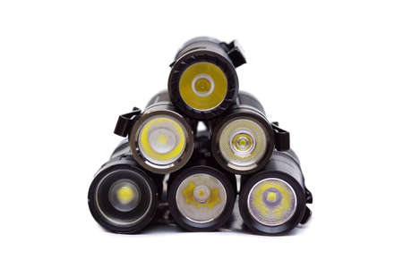 Different types of flashlight lens and reflectors