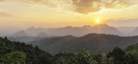 The mountain range in Mae Moei National Park Tak Thailandの写真素材