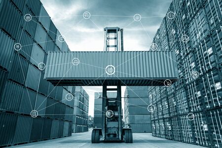 Business Logistics concept global partner connection of Container Cargo freight ship for Logistic Import Export background,の写真素材
