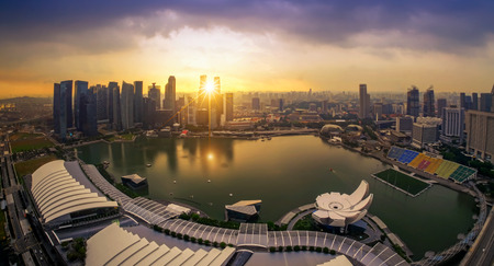Singapore city in sunset timeのeditorial素材