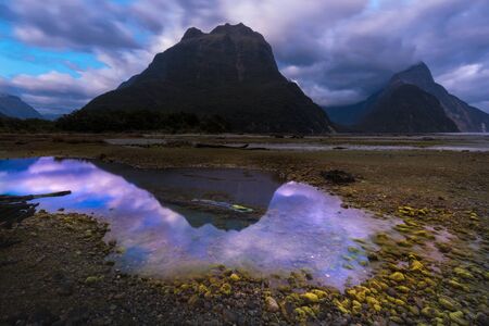 Mirror Lakes along the way to Milford Sound, New Zealand