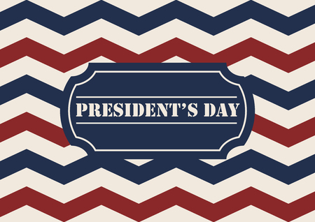 American Flag red and blue chevron seamless pattern background with Presidents day banner. Good for web grapphic, banner on present or patriotic day.のイラスト素材