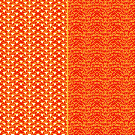 Background image in gold of chinese and japanese seamless pattern on White and Red background.のイラスト素材