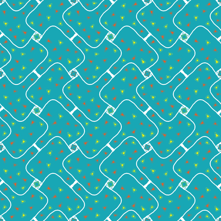Hand drawn colorful rectangle pavement pattern. Geometric doodle style texture background.のイラスト素材