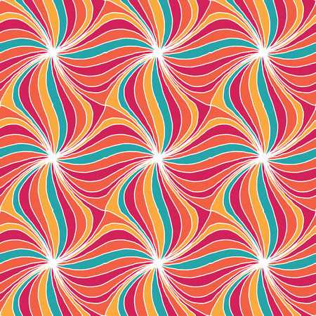 Colorful swirl line floral vector pattern background. Decorative illustration for print, fabric, wrapping paper, kid, invitation and web.のイラスト素材