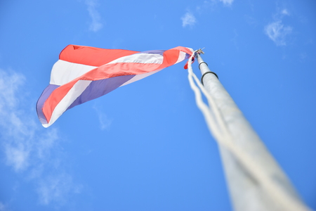 Thailand flag on low shotの写真素材