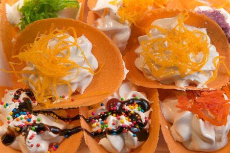 Thai dessert with colorful decorationの写真素材