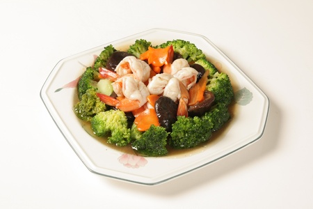 Shrimp Fried Broccoli blocksの写真素材