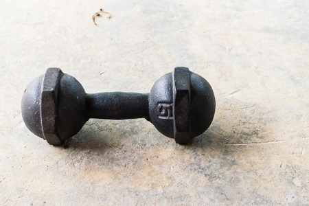 Dumbbells on the floorの写真素材