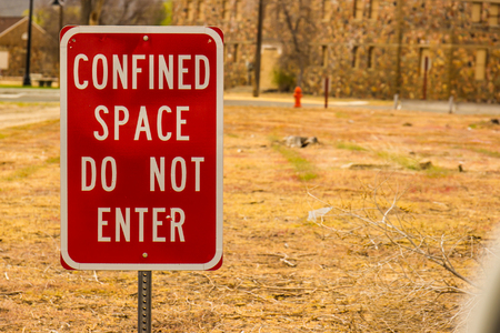 Confined Space, Do Not Enter Signの写真素材
