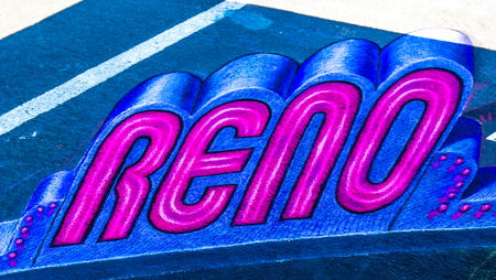 Three Dimensional Sign Of Renoの写真素材