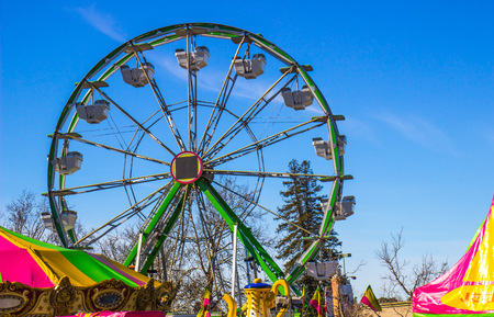 Ferris Wheel At Small County Fairの写真素材