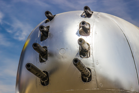 Nose Of Vintage Aircraft With Eight Machine Gunsの写真素材