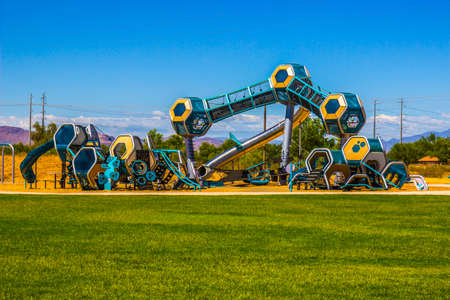 Futuristic Jungle Gym In Free Public Parkの写真素材