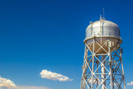 Tall Water Tank With Multiple Communication Antenna'sの写真素材