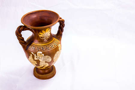 Clay Greek Vase With Warriors Depictedの写真素材