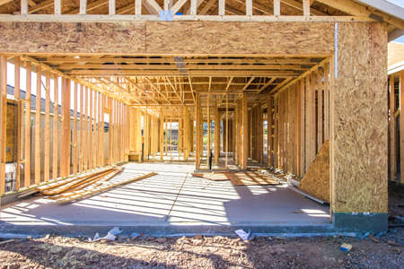 New Home Under Construction During Framing Stage