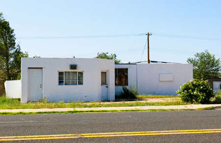 Abandoned One Leval Stucco Buildingの写真素材