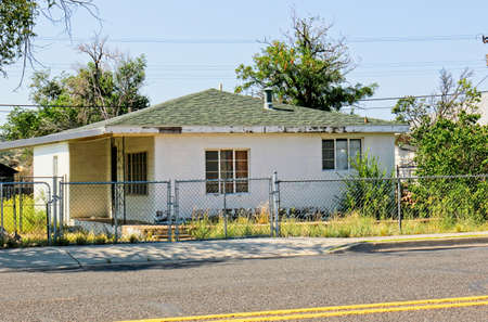 Abandoned One Level House In Disrepairの写真素材
