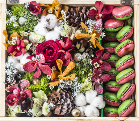 New Year bouquet in gift box. Phuket, Thailandの写真素材