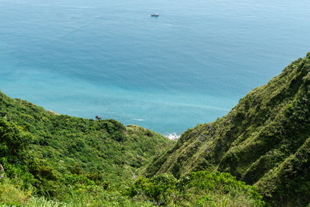 View of the sea from the top of the mountain