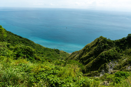Beautiful view of the sea from the top of the mountain.