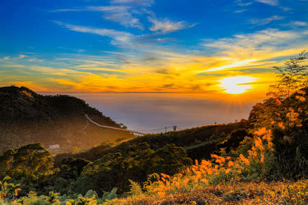 Taiwan's Chiayi Taiping Cloud Ladder Sunshine Landscape Clouds direct sunlight has wonderful penetrating power.の写真素材