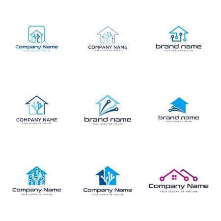 the concept of the  house vector template technologyのイラスト素材