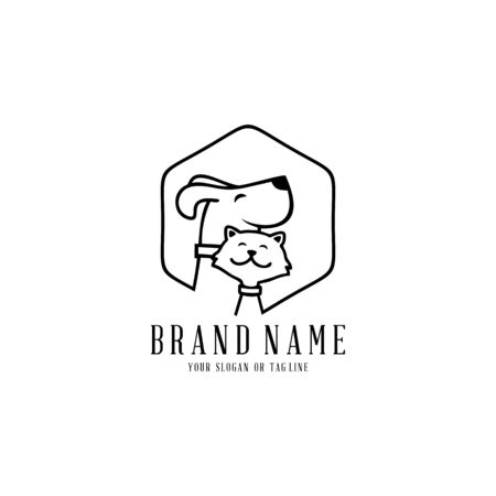 creative logo design Dog and Cat vector templateのイラスト素材