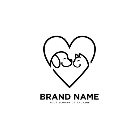 creative logo design Dog and Cat vector templateのイラスト素材