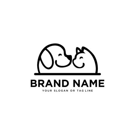 creative logo design Dog and Cat vector templateのイラスト素材