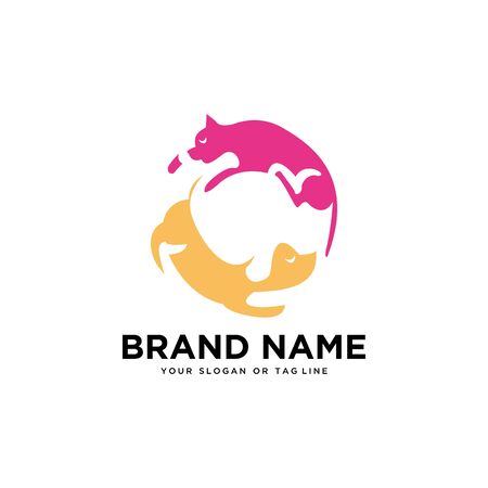 creative logo design Dog and Cat vector templateのイラスト素材
