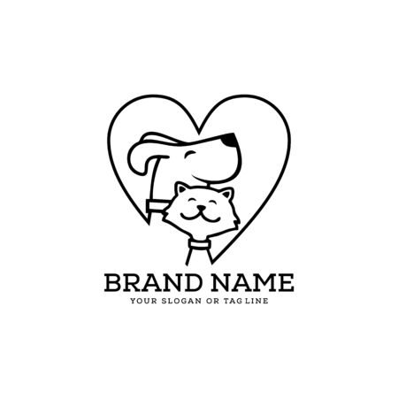 creative logo design Dog and Cat vector templateのイラスト素材