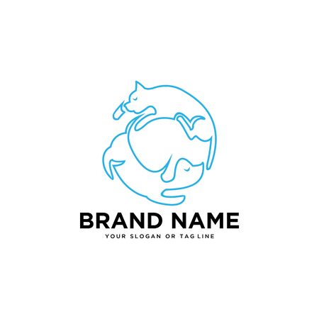 creative logo design Dog and Cat vector templateのイラスト素材