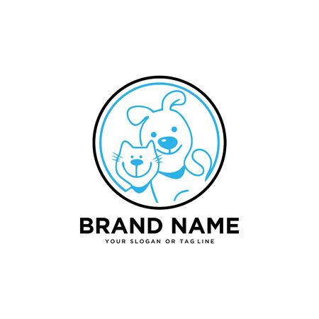 creative logo design Dog and Cat vector templateのイラスト素材