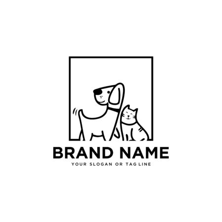 creative logo design Dog and Cat vector templateのイラスト素材