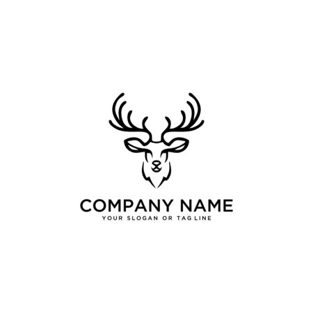 deer logo design vector template white backgroundのイラスト素材