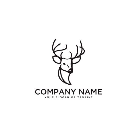 deer logo design vector template white backgroundのイラスト素材