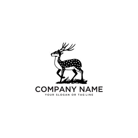deer logo design vector template white backgroundのイラスト素材