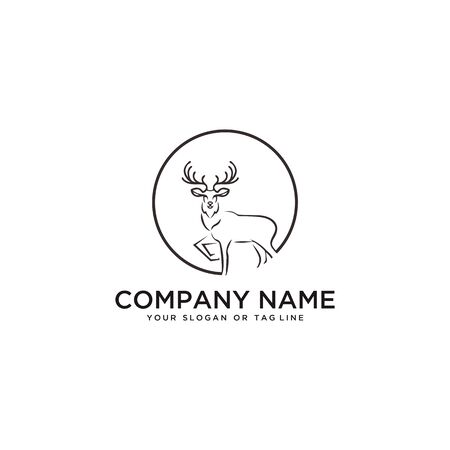 deer logo design vector template white backgroundのイラスト素材