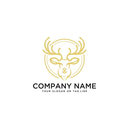 deer logo design vector template white backgroundのイラスト素材