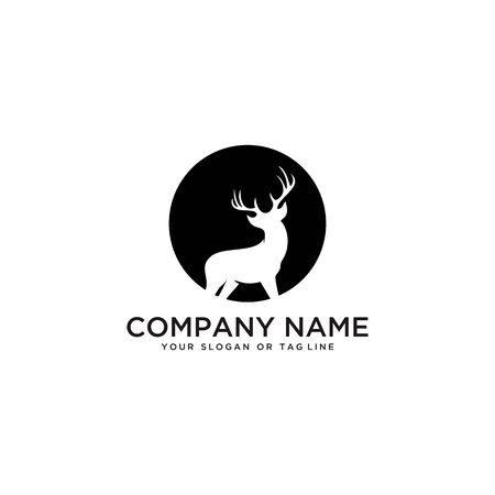 deer logo design vector template white backgroundのイラスト素材