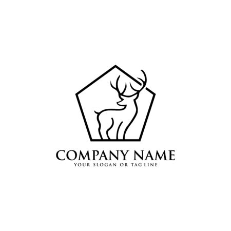 deer logo design vector template white backgroundのイラスト素材