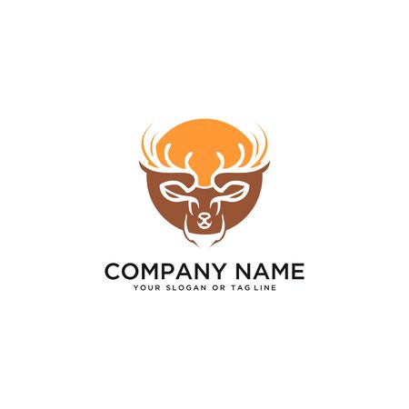 deer logo design vector template white backgroundのイラスト素材